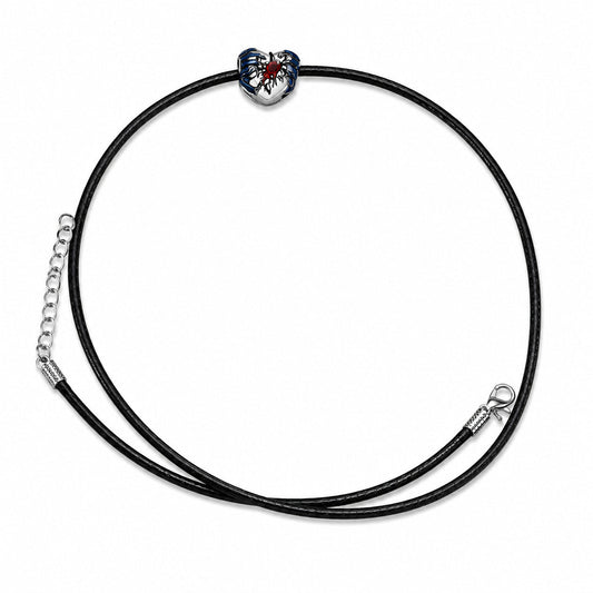 Stranger Things Glow-in-the-dark Heart Necklace Pendant & Adjustable Black Cord S925 Sterling Silver