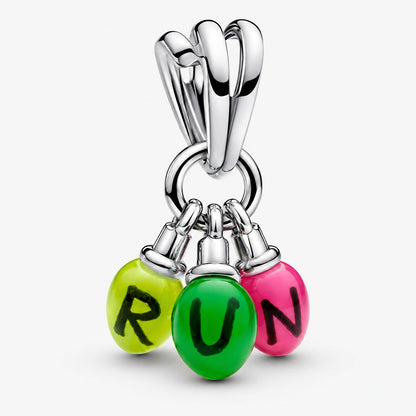 Stranger Things Glow-in-the-dark Run Dangle Charm S925 Sterling Silver