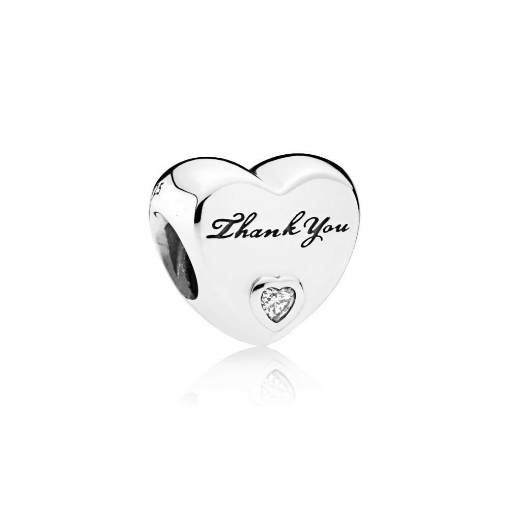 Thank You Heart Charm S925 Sterling Silver