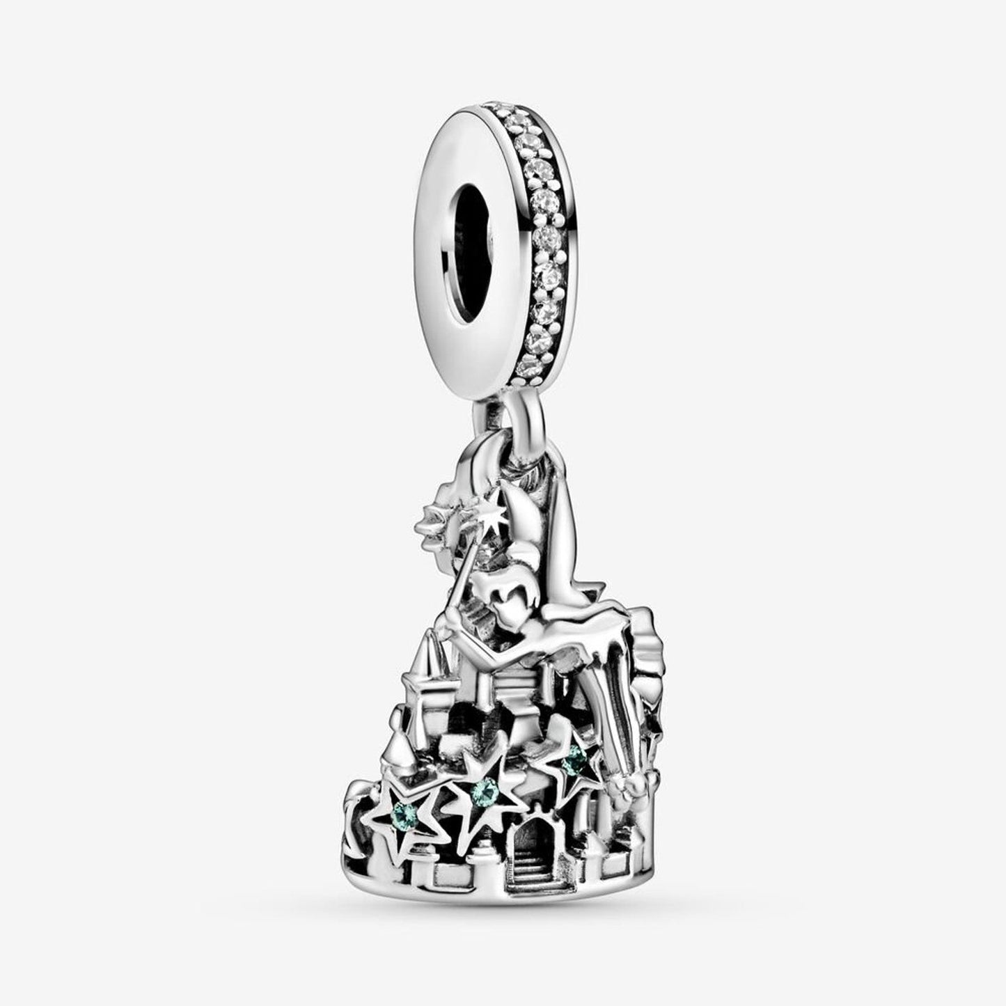 Disney Tinkerbell Castle Dangle Charm S925 Sterling Silver