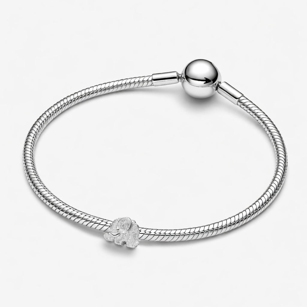 Textured Elephant Mini Charm S925 Sterling Silver