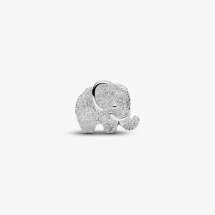 Textured Elephant Mini Charm S925 Sterling Silver