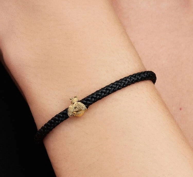 Textured Bee Mini Charm S925 Sterling Silver