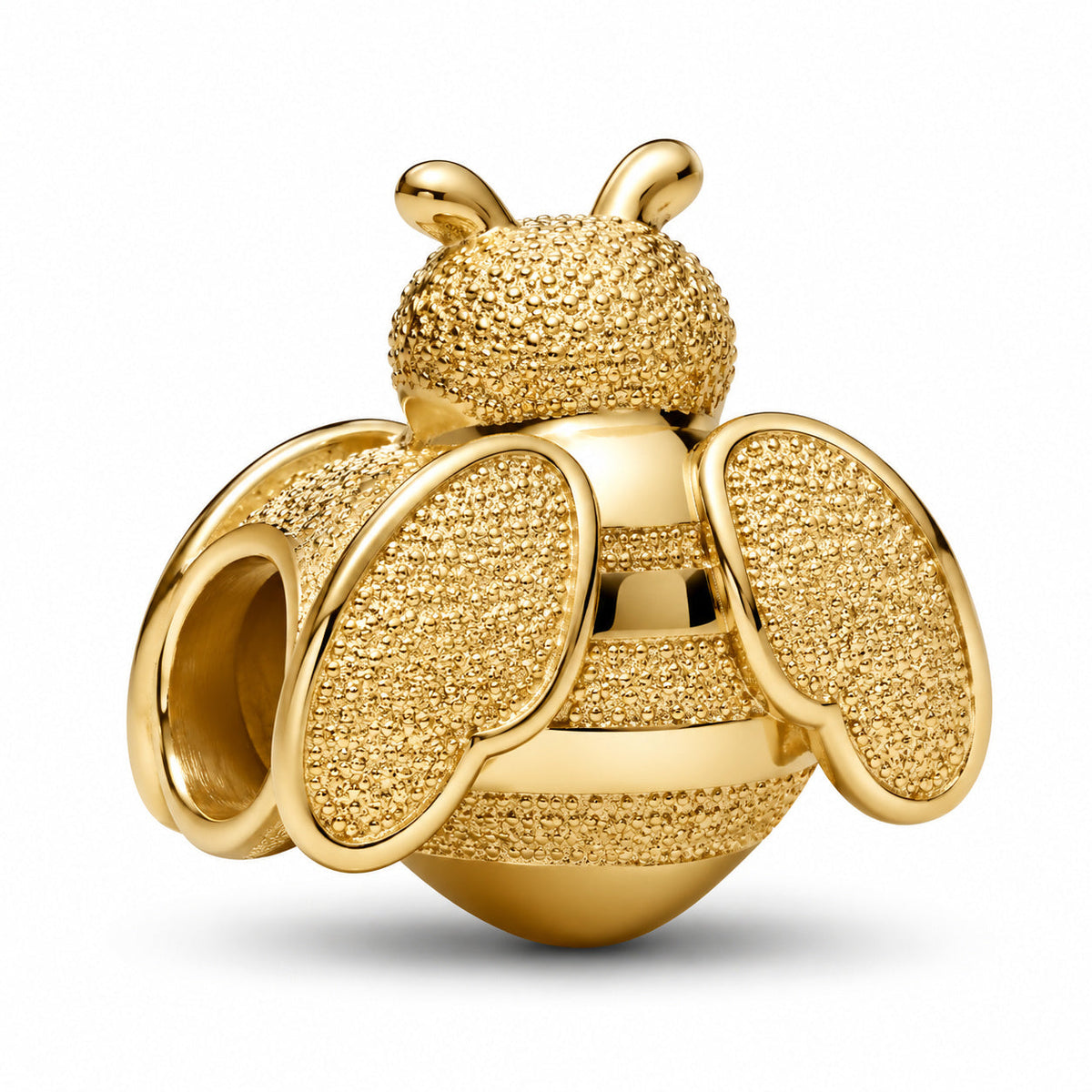 Textured Bee Mini Charm  S925 Sterling Silver