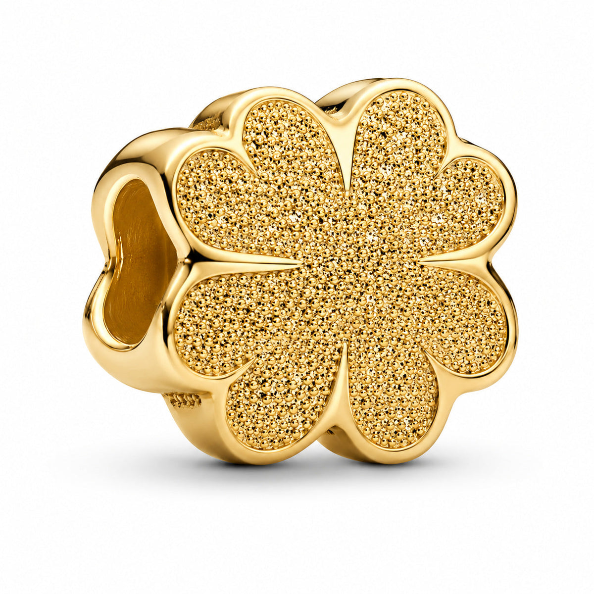Textured Clover Mini Charm  S925 Sterling Silver