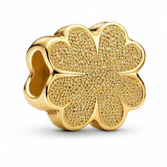 Textured Clover Mini Charm  S925 Sterling Silver