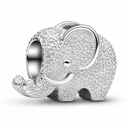 Textured Elephant Mini Charm S925 Sterling Silver
