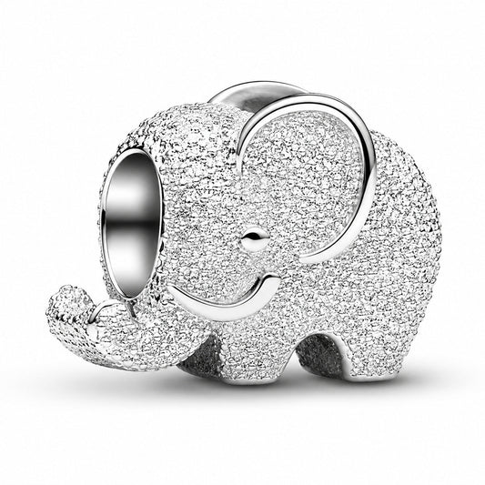 Textured Elephant Mini Charm S925 Sterling Silver