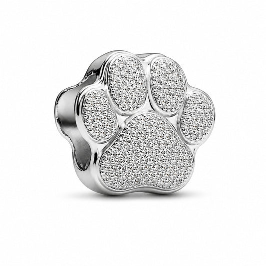 Textured Paw Mini Charm S925 Sterling Silver