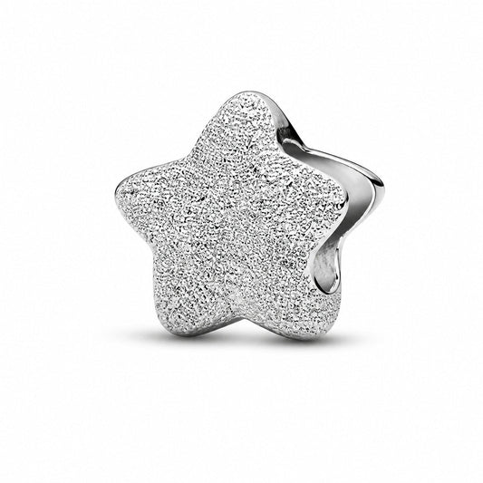 Textured Star Mini Charm  S925 Sterling Silver