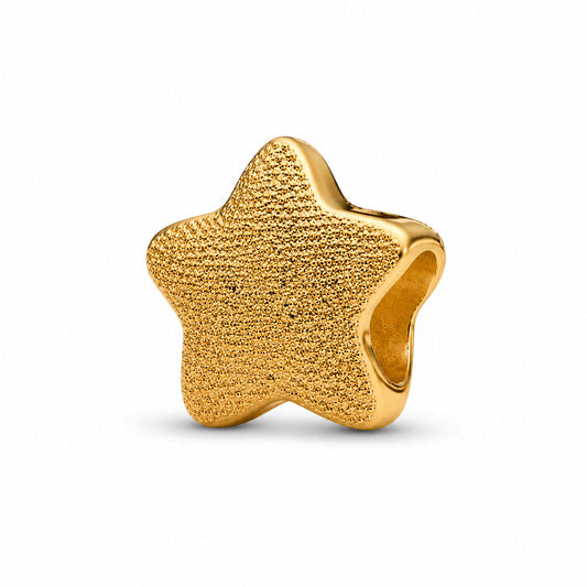 Textured Star Mini gold Charm  S925 Sterling Silver