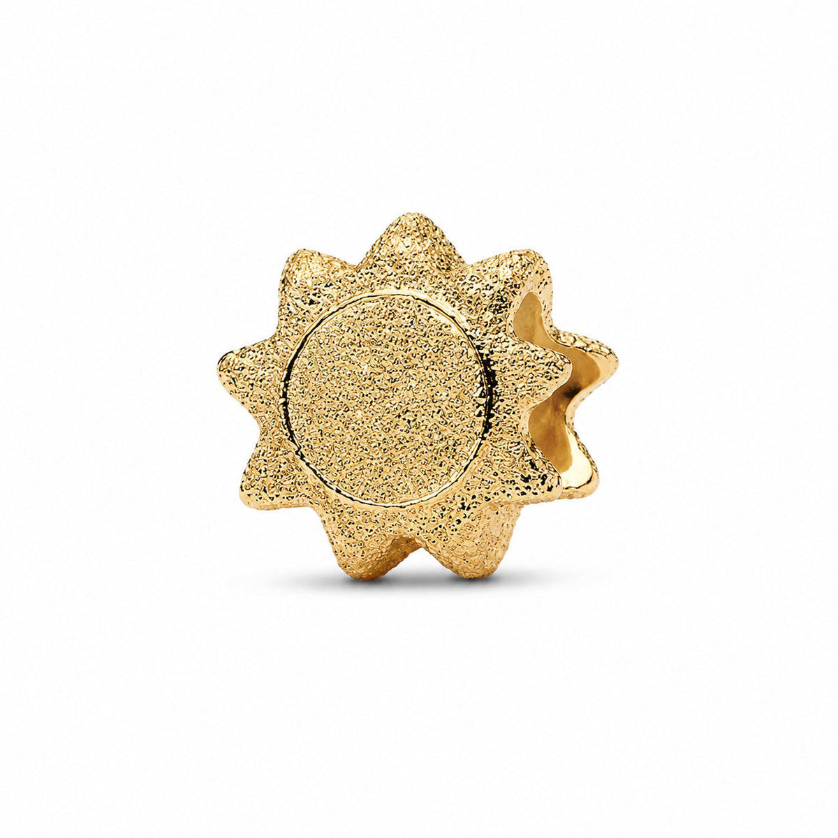Textured Sun Mini Charm  S925 Sterling Silver