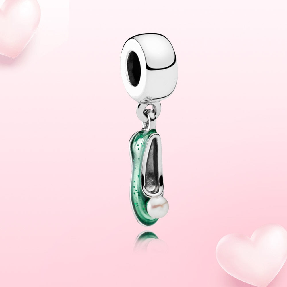 Disney Tinkerbell Shoe Dangle Charm S925 Sterling Silver