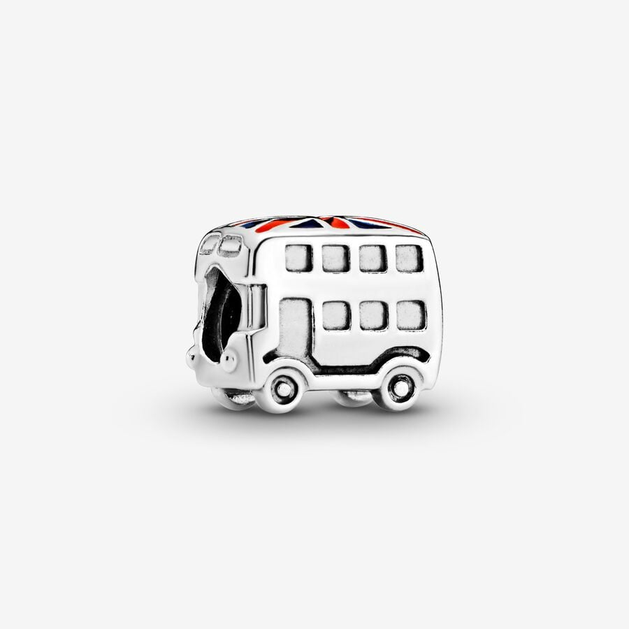 Union Jack London Bus Charm S925 Sterling Silver