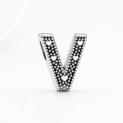 S925 Simple Alphabets A to Z Sterling Silver Charms Collection