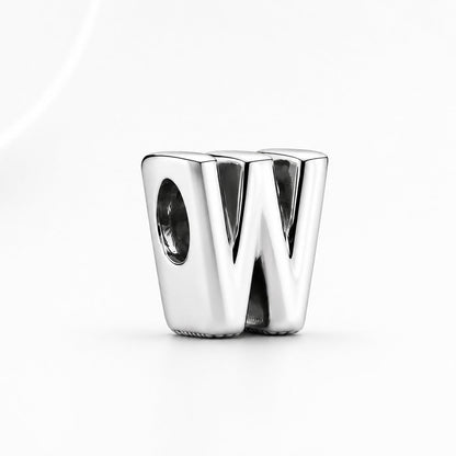 S925 Simple Alphabets A to Z Sterling Silver Charms Collection