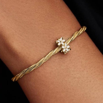 White Daisy Flower Spacer Charm  S925 Sterling Silver