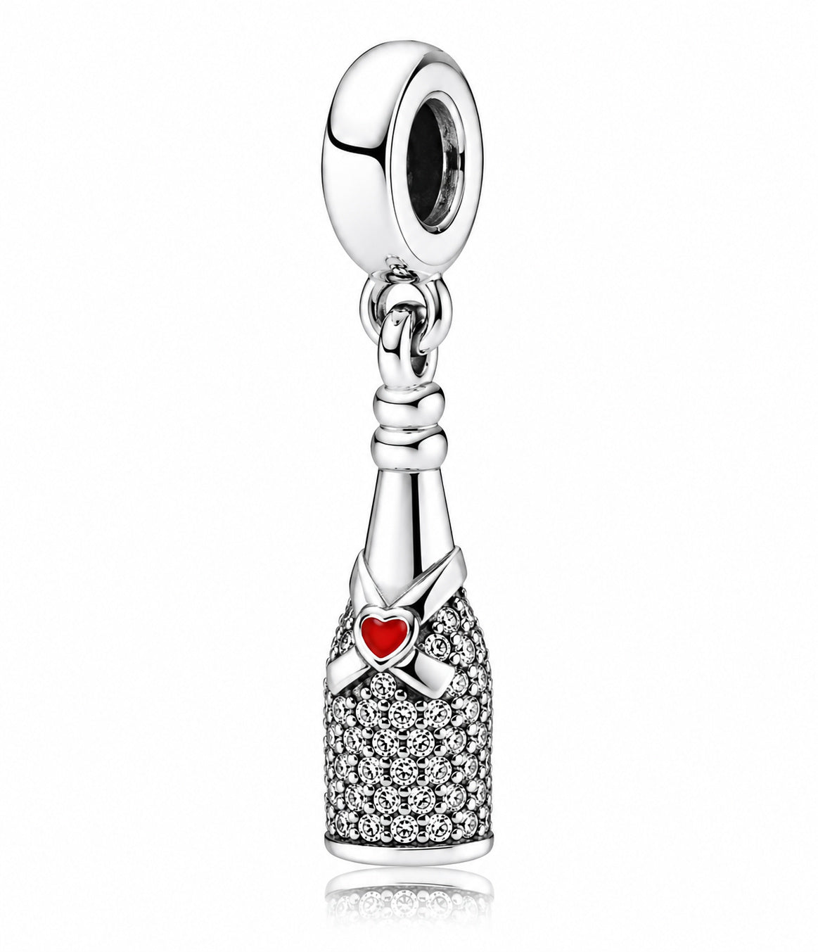 Wine Bottle Dangle Charm  S925 Sterling Silver