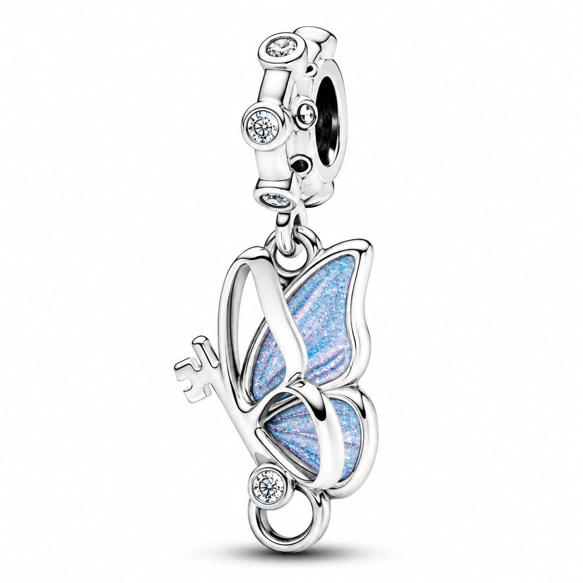 Winged Butterfly Dangle Charm  S925 Sterling Silver