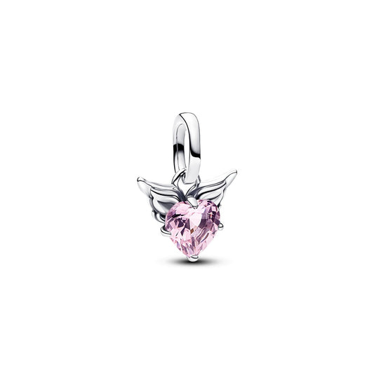 Winged Heart Mini Dangle Charm S925 Sterling Silver