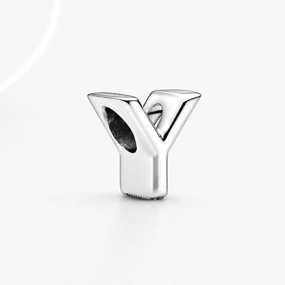 S925 Simple Alphabets A to Z Sterling Silver Charms Collection