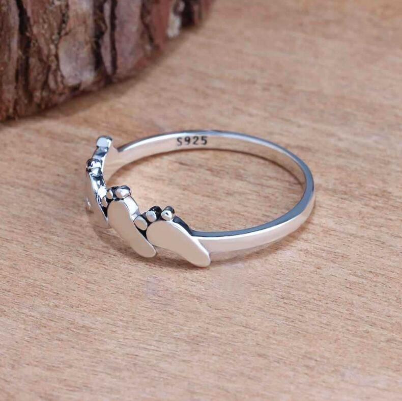 Baby child feet Sterling Silver Ring