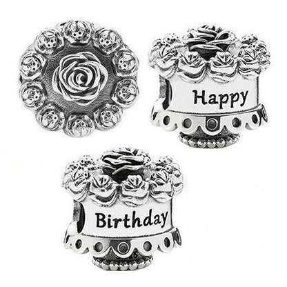 Birthday Celebration Cake Charm S925 Sterling Silver