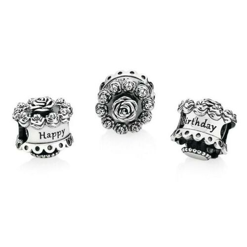 Birthday Celebration Cake Charm S925 Sterling Silver