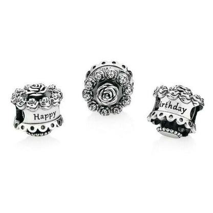 Birthday Celebration Cake Charm S925 Sterling Silver
