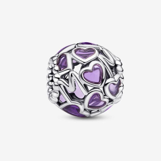 Openwork Hearts Mum Charm Hallmarked S925 Sterling Silver