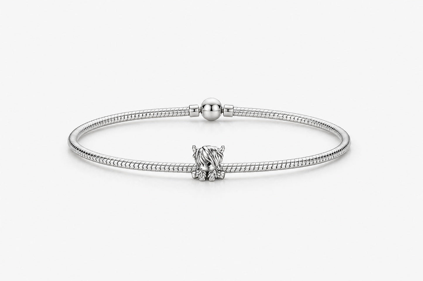 Scottish Highland Cow Charm S925 Sterling Silver