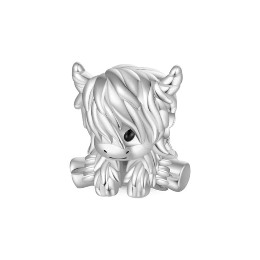 Scottish Highland Cow Charm Hallmarked S925 Sterling Silver