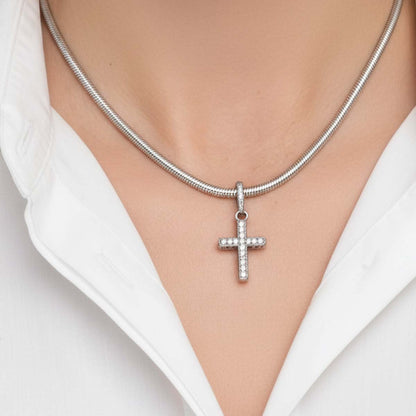 Sparkling Cross Pendant charm S925 Sterling Silver