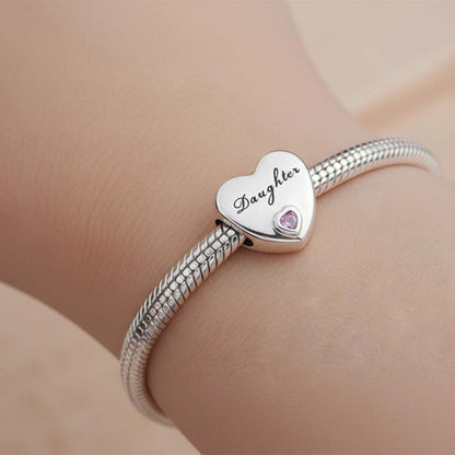 Daughter Heart Charm S925 Sterling Silver