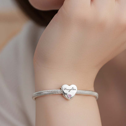 Daughter Heart Charm S925 Sterling Silver