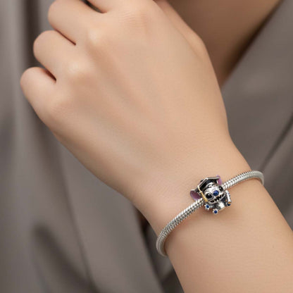 Disney Stitch Graduation Charm S925 Sterling Silver
