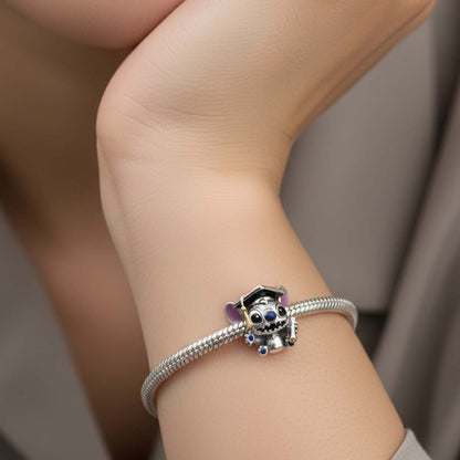 Disney Stitch Graduation Charm S925 Sterling Silver