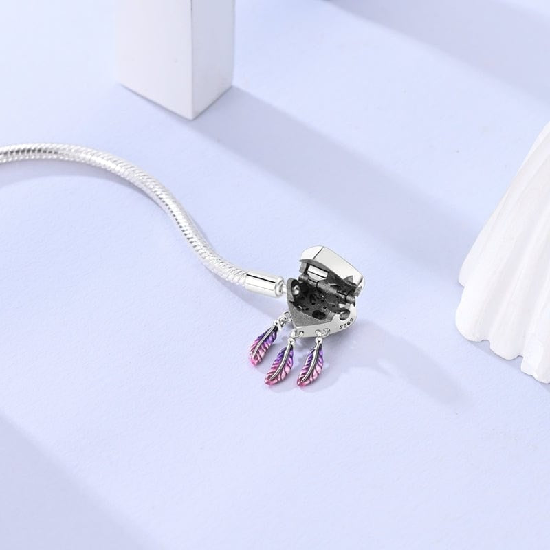Dreamcatcher Rainbow Heart Clasp Charm Bracelet