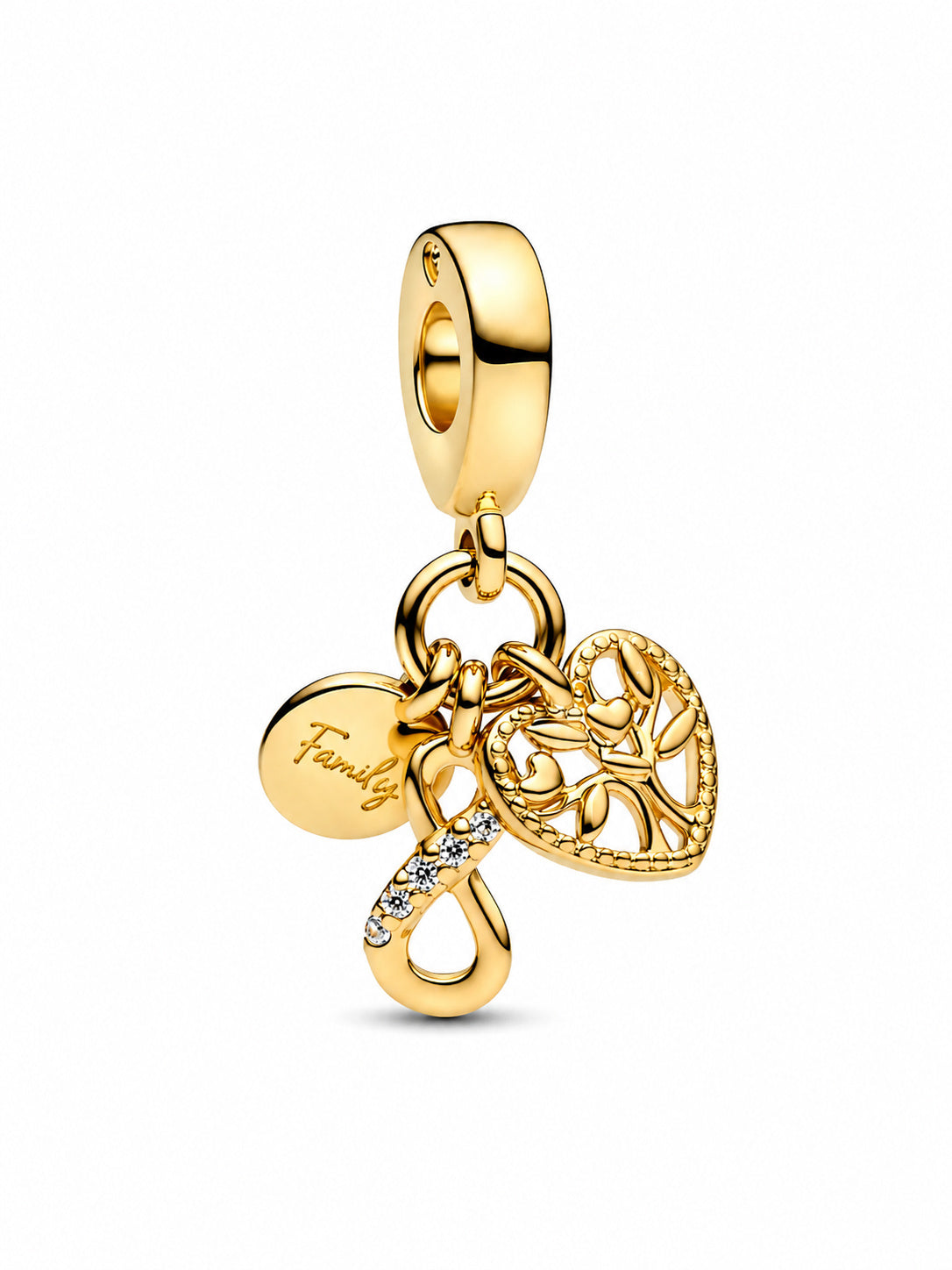 Family Infinity Triple Dangle Charm S925 Sterling Silver