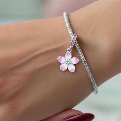 Cherry Blossom Dangle Charm S925 Sterling Silver
