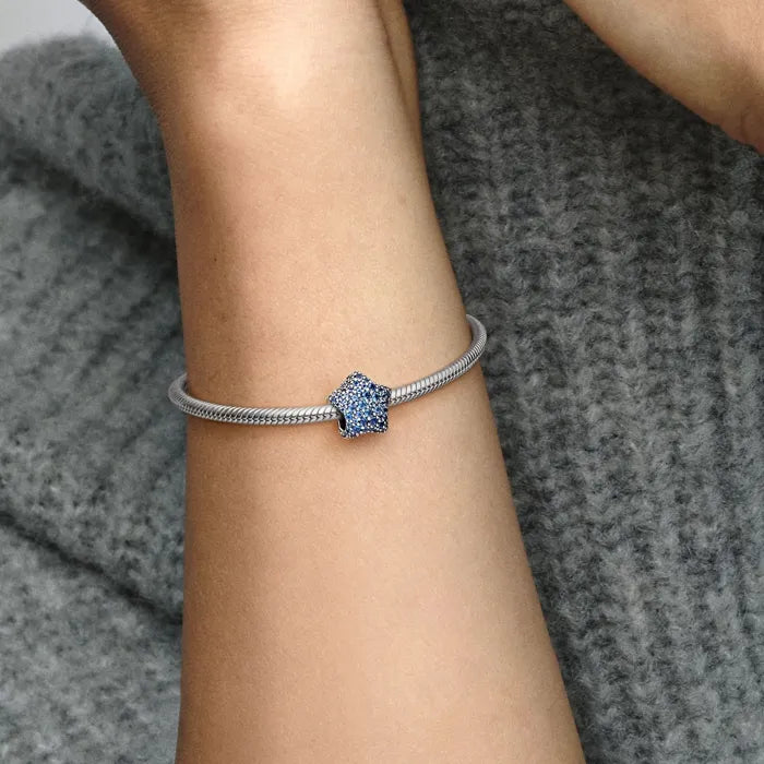 Striking blue Star Charm Hallmarked S925 Sterling Silver
