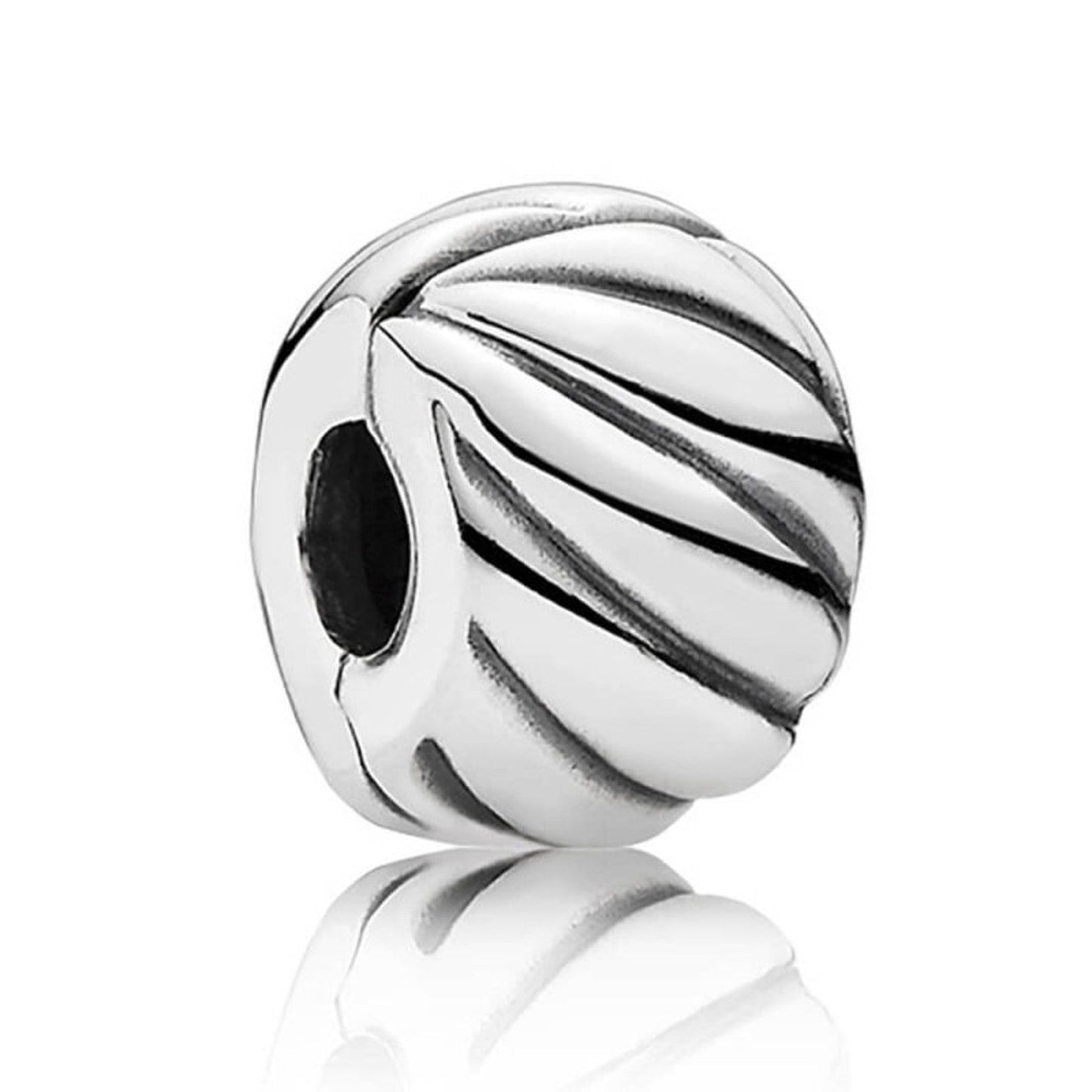 Polished Feathered Clip Charm S925 Sterling Silver