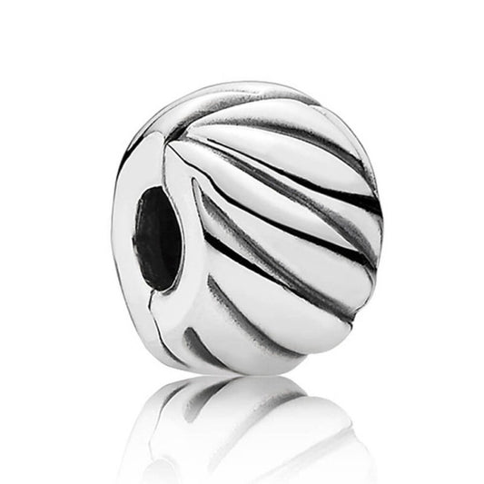 Polished Feathered Clip Charm Hallmarked S925 Sterling Silver