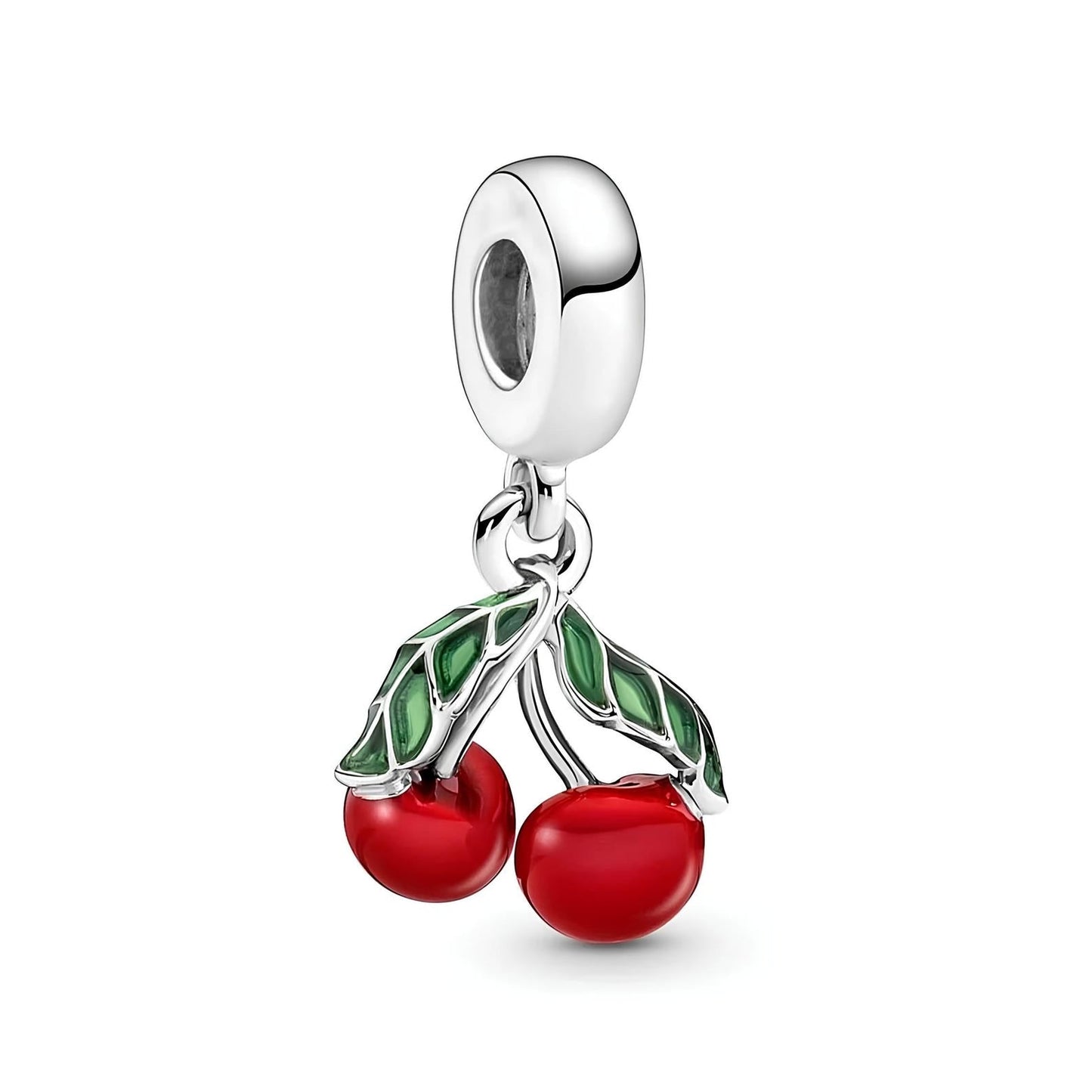 Asymmetrical Cherry Fruit Dangle?harm S925 Sterling Silver