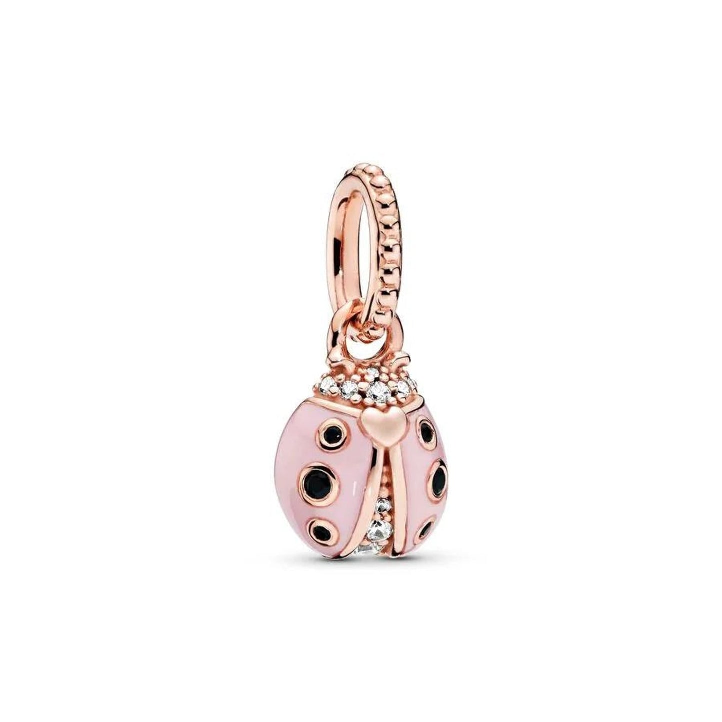 Pink Ladybird Pendant Dangle Charm S925 Sterling Silver Charm