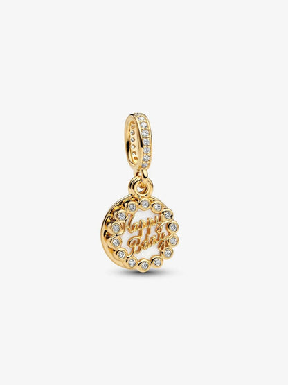 Happy Birthday Cake Dangle Charm S925 Sterling Silver