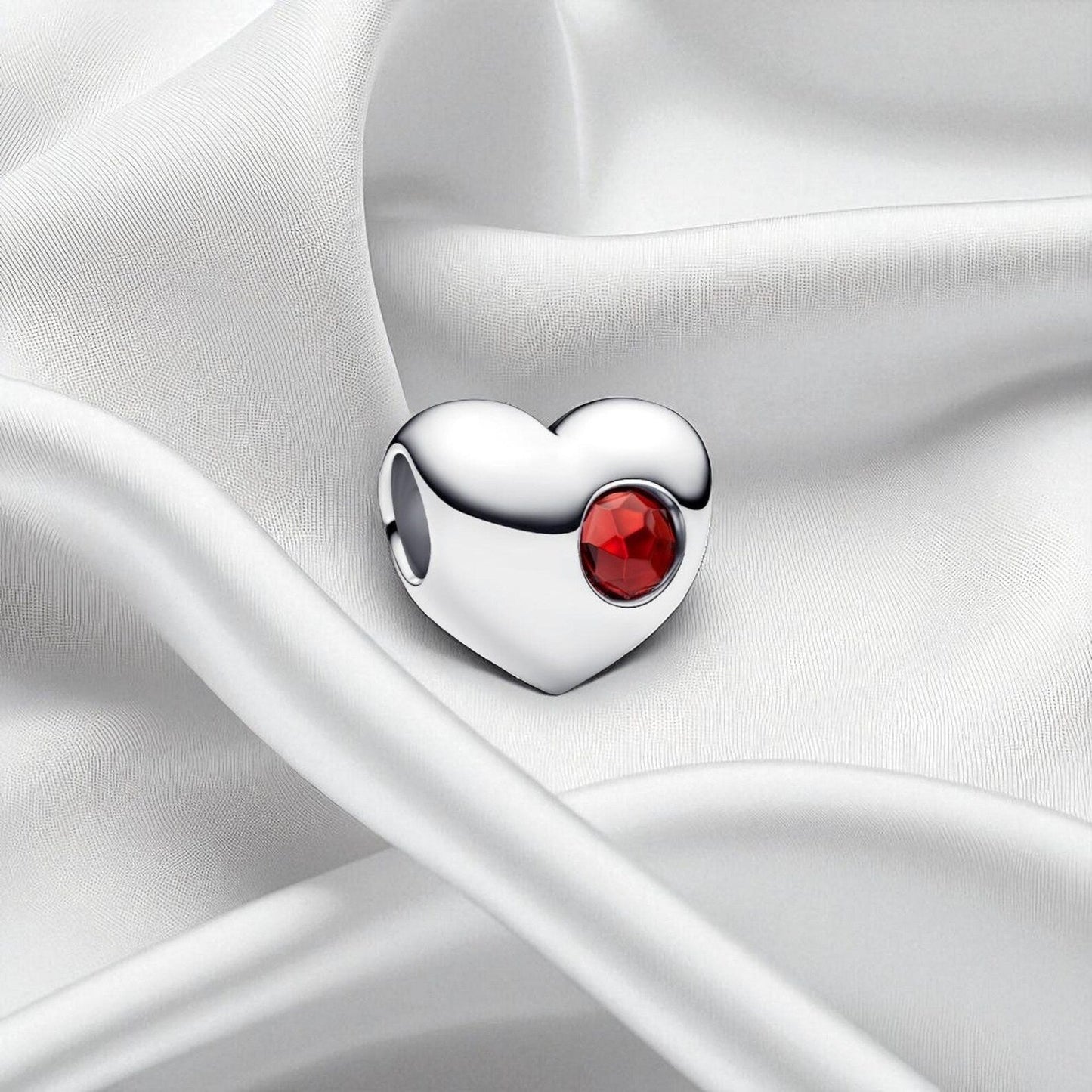 Birthstone Hearts Bracelet Charm S925 Sterling Silver