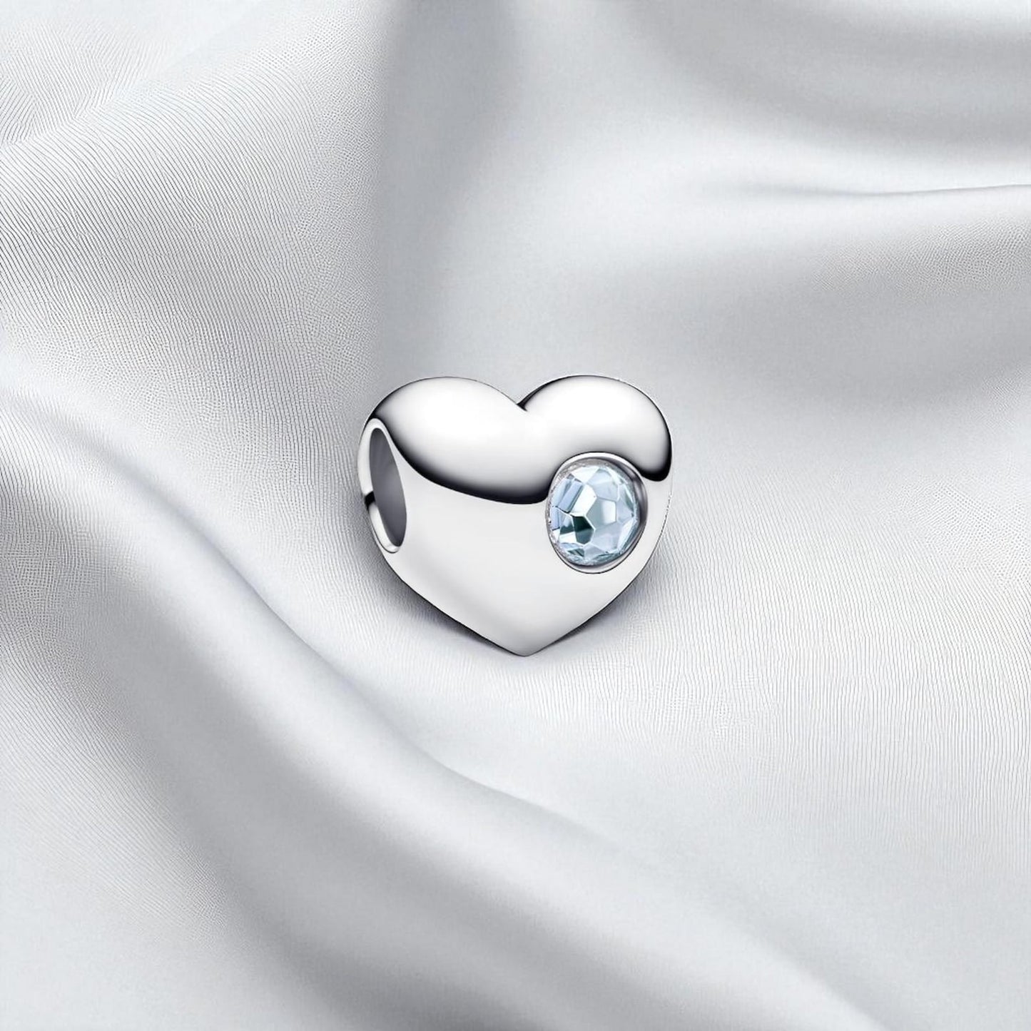 Birthstone Hearts Bracelet Charm S925 Sterling Silver