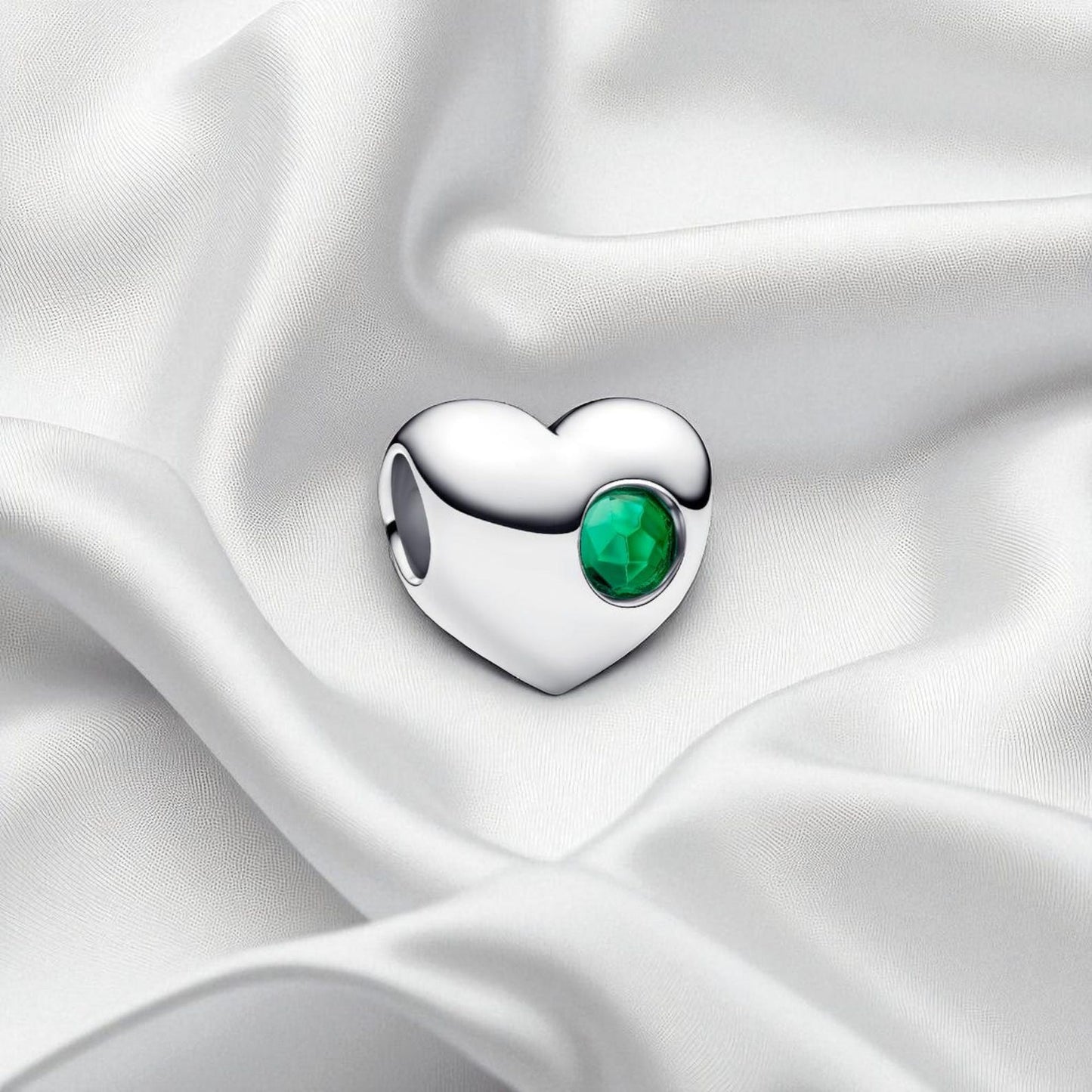 Birthstone Hearts Bracelet Charm S925 Sterling Silver