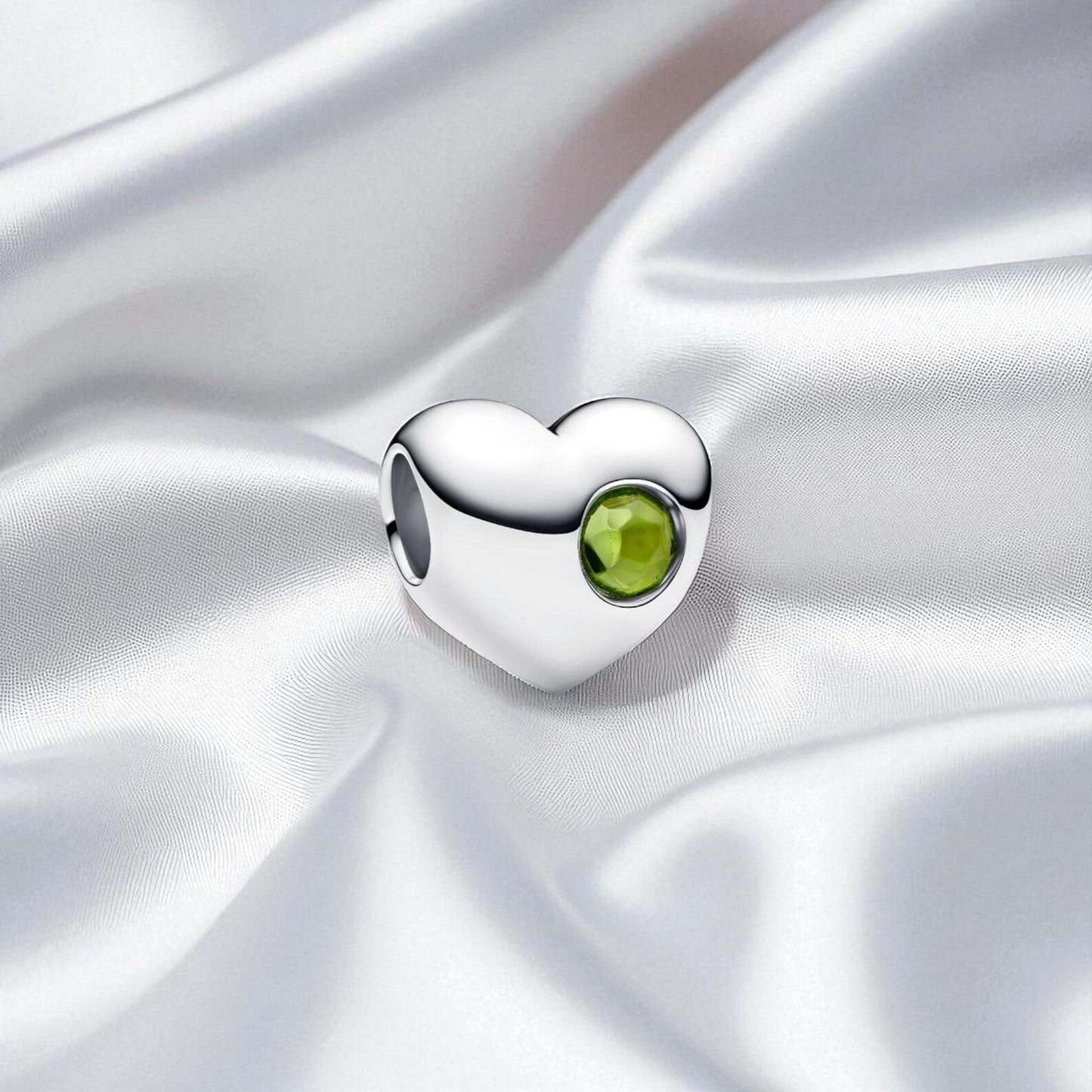 Birthstone Hearts Bracelet Charm S925 Sterling Silver